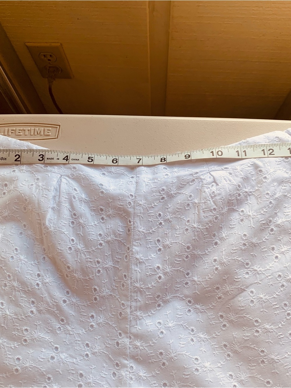 Roxy White eyelet 100% cotton lining wide-leg pants size S/P - Picture 4 of 12